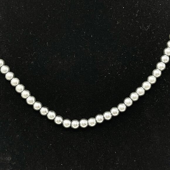 Mini Pearl Beaded Necklace Blue Gray Dainty Feminine Fashion Freshwater - Picture 5 of 8